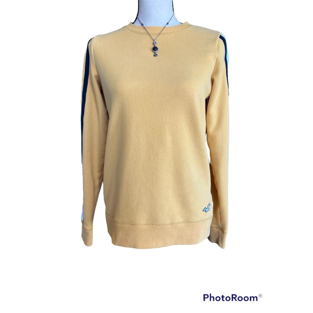 Hollister Crewneck Yellow with stripes Sweatshirt Womens Size XS